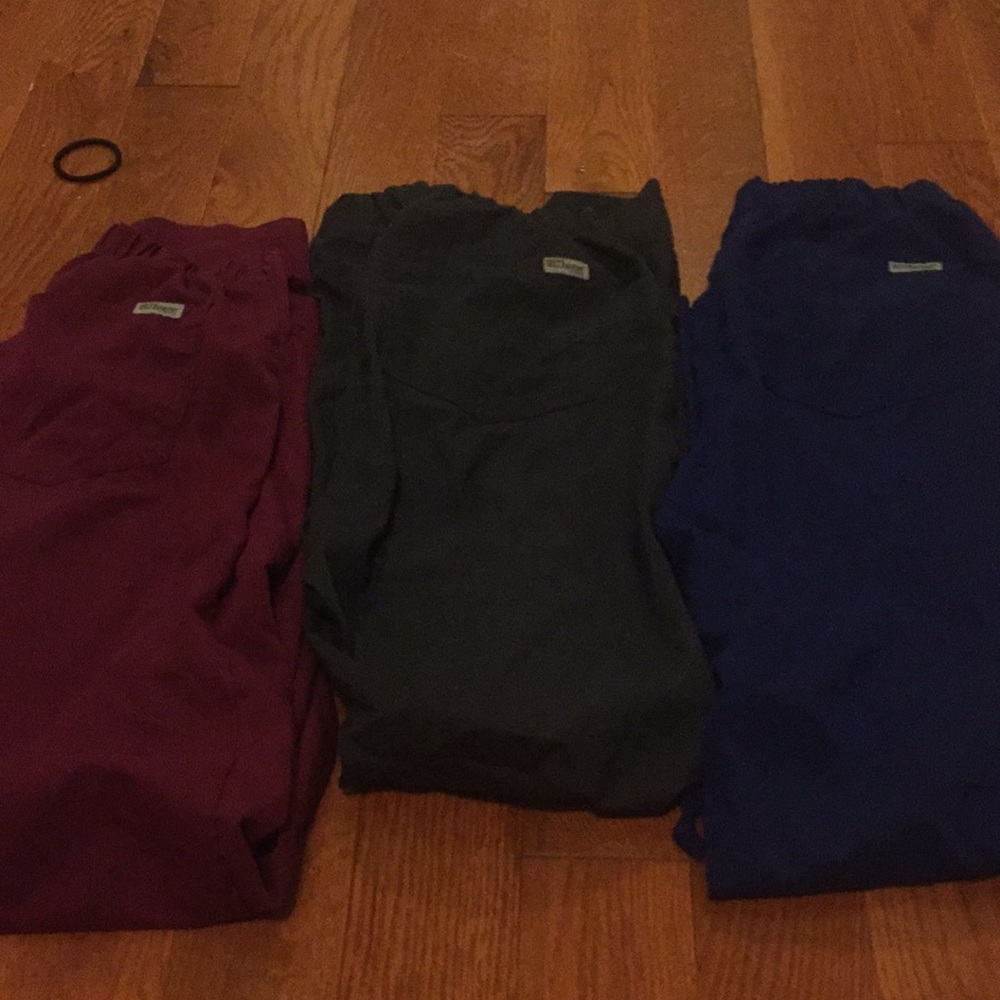 Lot of 3 size small greys anatomy scrub pants.